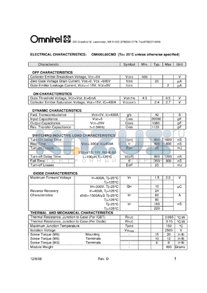 OM400L60CMD datasheet - Module