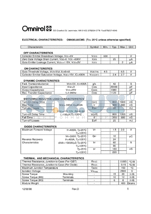 OM400L60CMS datasheet - Module