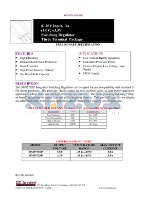 OM9517SP datasheet - 5.0V switching regulator