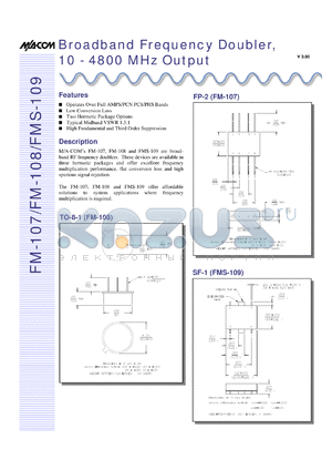 FM-109 datasheet - 10-4800 MHz output, broadband frequency doubler