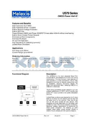 US79K datasheet - CMOS power hall IC