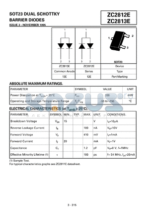 ZC2812E datasheet - Schottky barrier diode