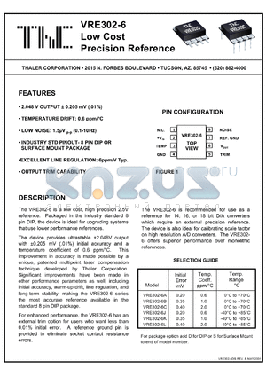 VRE302-6BD datasheet - Low cost precision reference