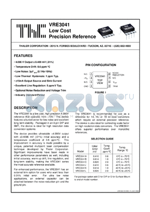 VRE3041CD datasheet - Low cost precision reference