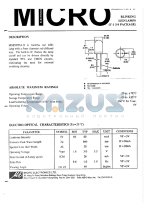 MSB557DA-0 datasheet - 5V blinking red LED lamp