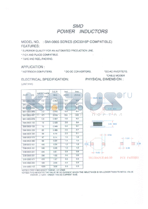 SMI-0806-3R3 datasheet - SMD power inductor