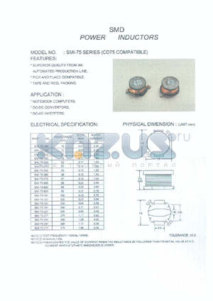 SMI-75-560 datasheet - SMD power inductor