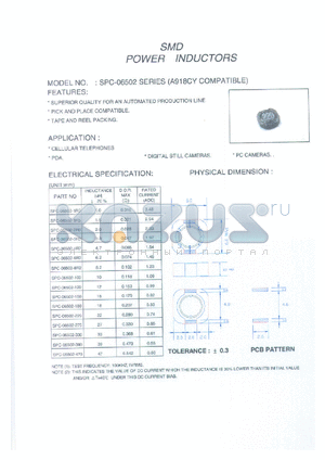 SPC-06502-2R0 datasheet - SMD power inductor