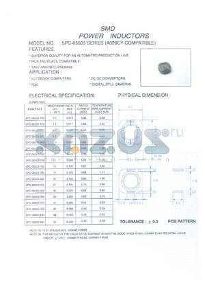 SPC-06503-6R2 datasheet - SMD power inductor