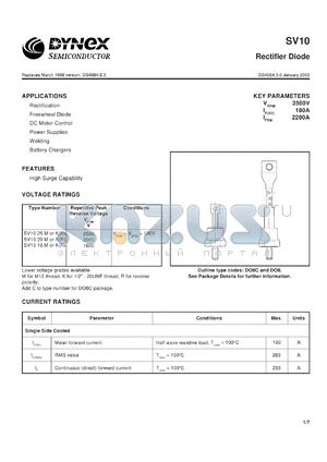 SV1025R datasheet - 2500V rectifier diode