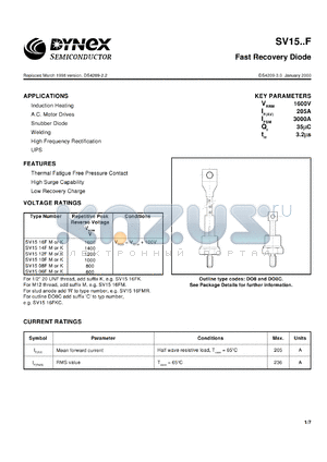 SV1514K datasheet - 1400V fast recovery diode