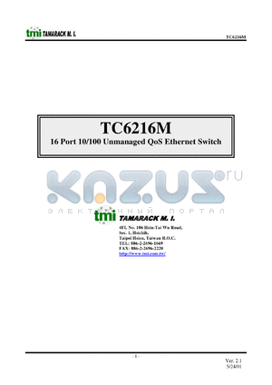 TC6216M datasheet - 16-port 10/100 unmanaged QoS ethernet switch