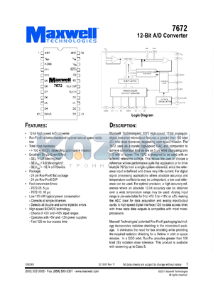 7672RPDI05 datasheet - 12-bit A/D converter