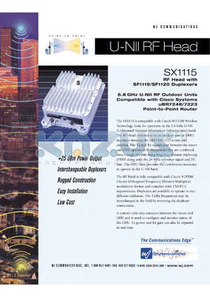 SX1120 datasheet - RF head with SF1119/SF1120 duplexers