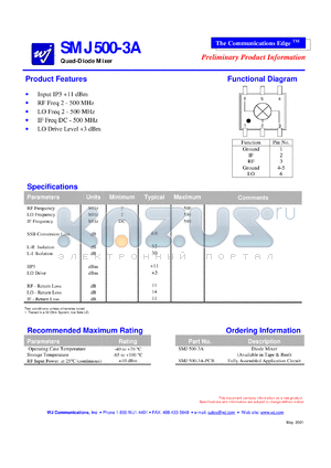 SMJ500-3A-PCB datasheet - Quad-diode mixer