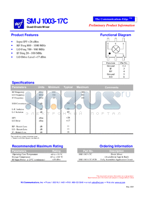 SMJ1003-17C-PCB datasheet - Quad-diode mixer