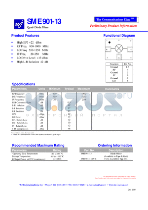SME901-13-PCB datasheet - Quad-diode mixer