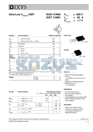 IXGH32N60AA datasheet - 600V HiPerFAST IGBT