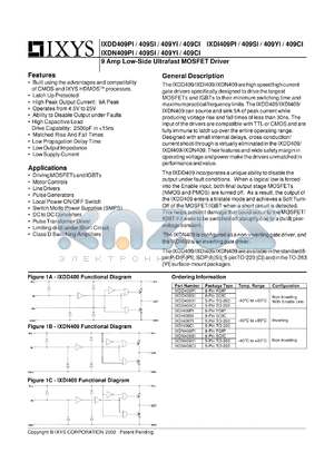 IXDF409CI datasheet - 9Amp low-side ultrafast MOSFET driver