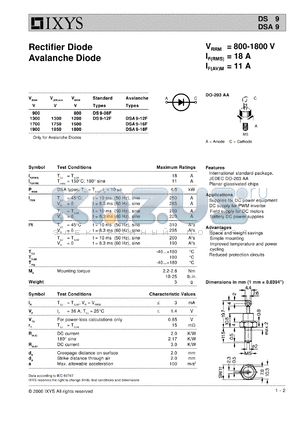 DSA2-18F datasheet - 1800V rectifier diode, avalanche diode
