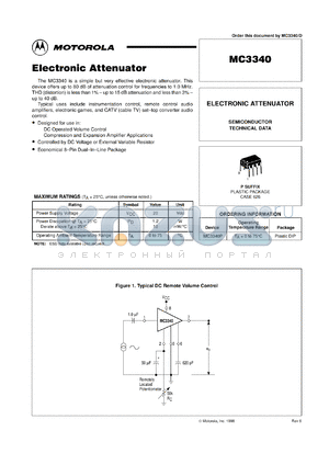 MC3340P datasheet - Electronic attenuator