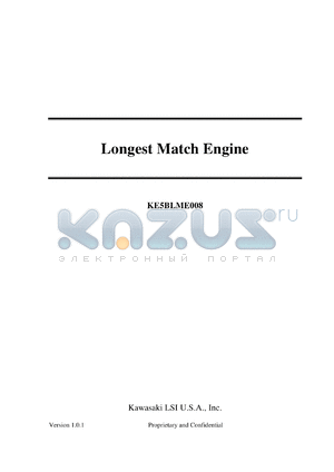 KE5BLME008 datasheet - 8K longest match search engine