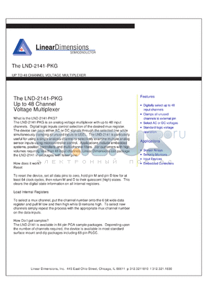 LND-2141-PKG datasheet - Up to 48 channel voltage multiplexer