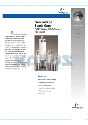 OGP-62 datasheet - Overvoltage spark gap. Static breakdown voltage range (min-max) 1-9 kV.