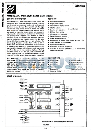 MM5387AAN datasheet - Digital alarm clock