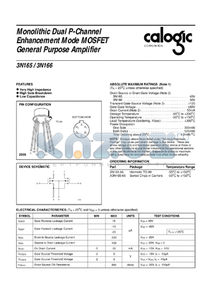 X3N163 datasheet - 40 V,  P-Channel enhancement mode JFET general purpose amplifier switch