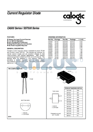 SST501 datasheet - 0.33 mA, Current regulator diode