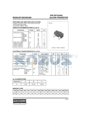 BC856B-MR datasheet - Quantity reel 500 Width tape 8 mm SOT-23 Transistors