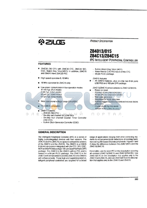 Z8415 datasheet - Intelligent peripherial controller