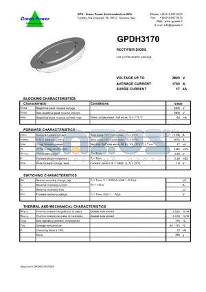 GPDH3170 datasheet - 2800 V  rectifier diode