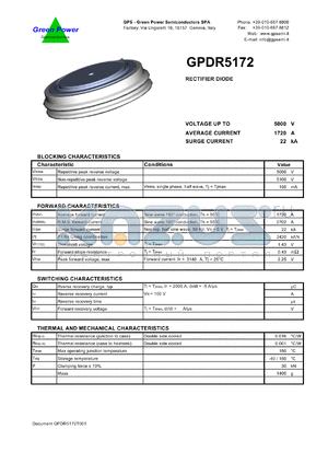 GPDR5172 datasheet - 5000 V  rectifier diode