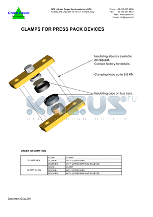 GCL10-B datasheet - 9.8 KN clamp for press pack device