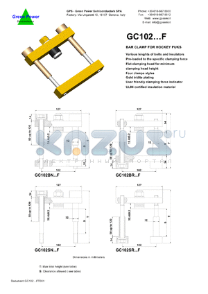 GC102BR7012022FS datasheet - Bar clamp for hockey punks