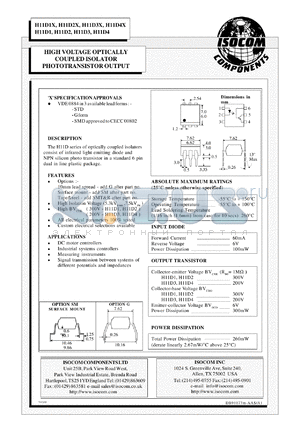 IS659B datasheet - 5V, 50mA side look matched infrared emitter detector pair phototransistor output