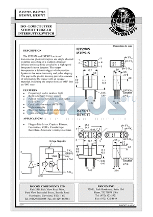 IST970N datasheet - 6V, 50mA ISO-logic buffer schmitt trigger interrupter switch