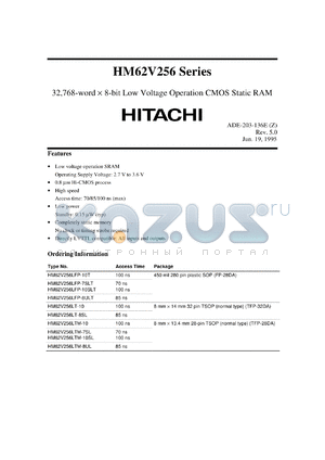 HM62V256LFP-8ULT datasheet - 32,768-word x 8-bit low voltage operation CMOS static RAM, 85ns