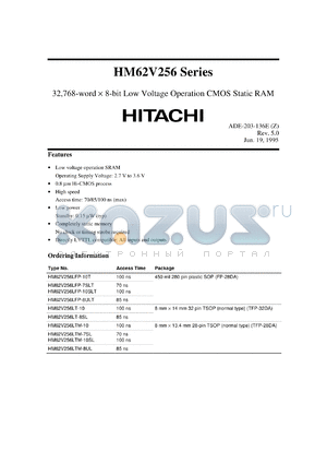 HM62V256LTM-8UL datasheet - 32,768-word x 8-bit low voltage operation CMOS static RAM, 85ns