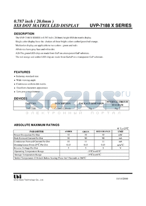 UVP-7188E datasheet - 8 x 8 DOT matrix LED display