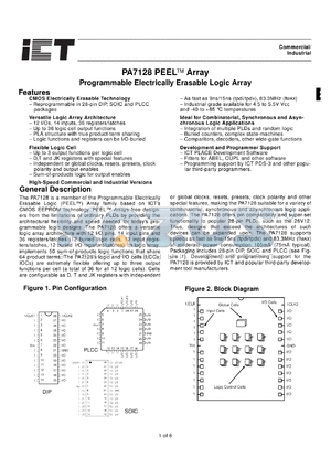 PA7128JI-15 datasheet - 15ns programmable electrically erasable logic array