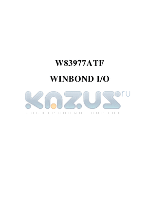W83977ATF-P datasheet - Super I/O chip: UART, IrDA, parallel port, keyboard controller, general purpose I/O ports, FDC