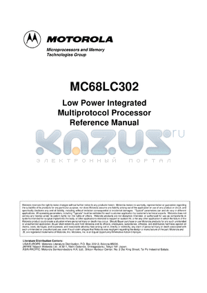 MC68LC302RC16 datasheet - Low power integrated multiprotocol processor, 16.67 MHz