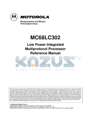 MC68LC302CRC20 datasheet - Low power integrated multiprotocol processor, 20 MHz