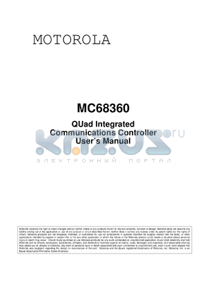 MC68EN360CRC25 datasheet - QUad integrated communications controller, 025 MHz
