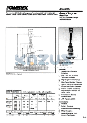 R6002425XXYA datasheet - 2400V, 250A general purpose single diode