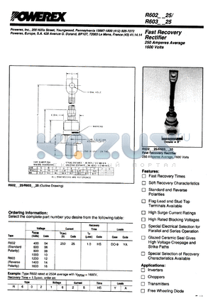 R6020425HSYA datasheet - 400V, 250A fast recovery single diode