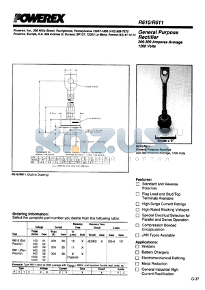 R6100225XXYZ datasheet - 200V, 250A general purpose single diode